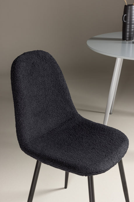 Polar Esszimmerstuhl - schwarz/Polyester - Teddy - Essstühle - ALVAHOME