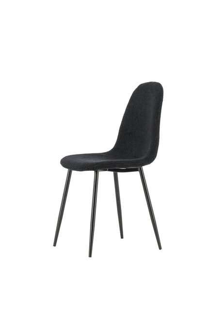 Polar Esszimmerstuhl - schwarz/Polyester - Teddy - Essstühle - ALVAHOME