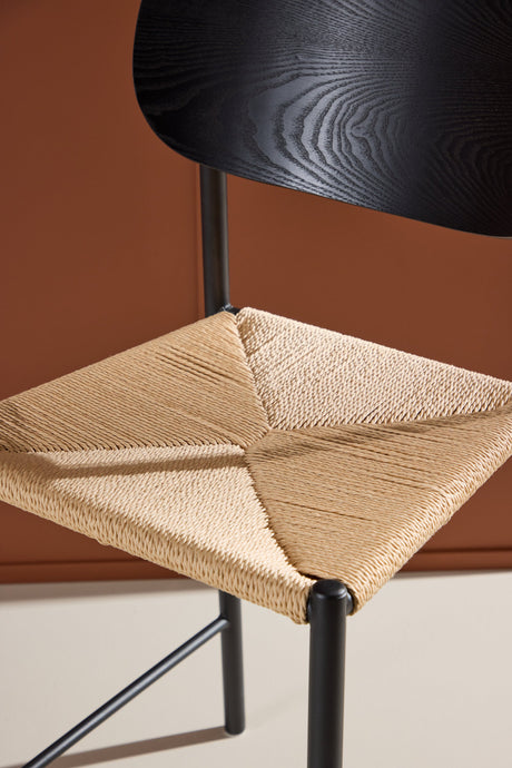 Polly Barhocker - schwarz/Rattan - Barhocker - ALVAHOME