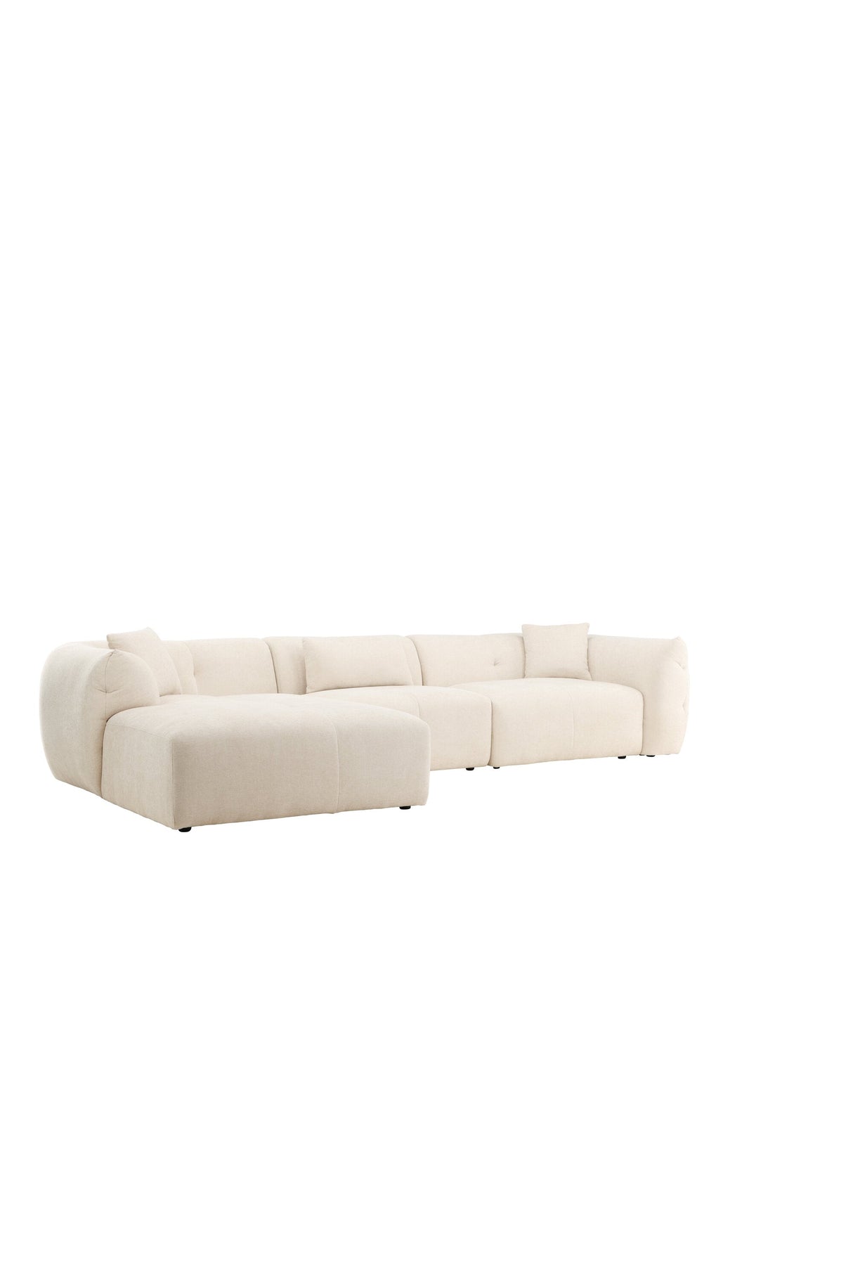 Positano Ecksofa - beige/Polyester - Chaiselongue Sofas - ALVAHOME