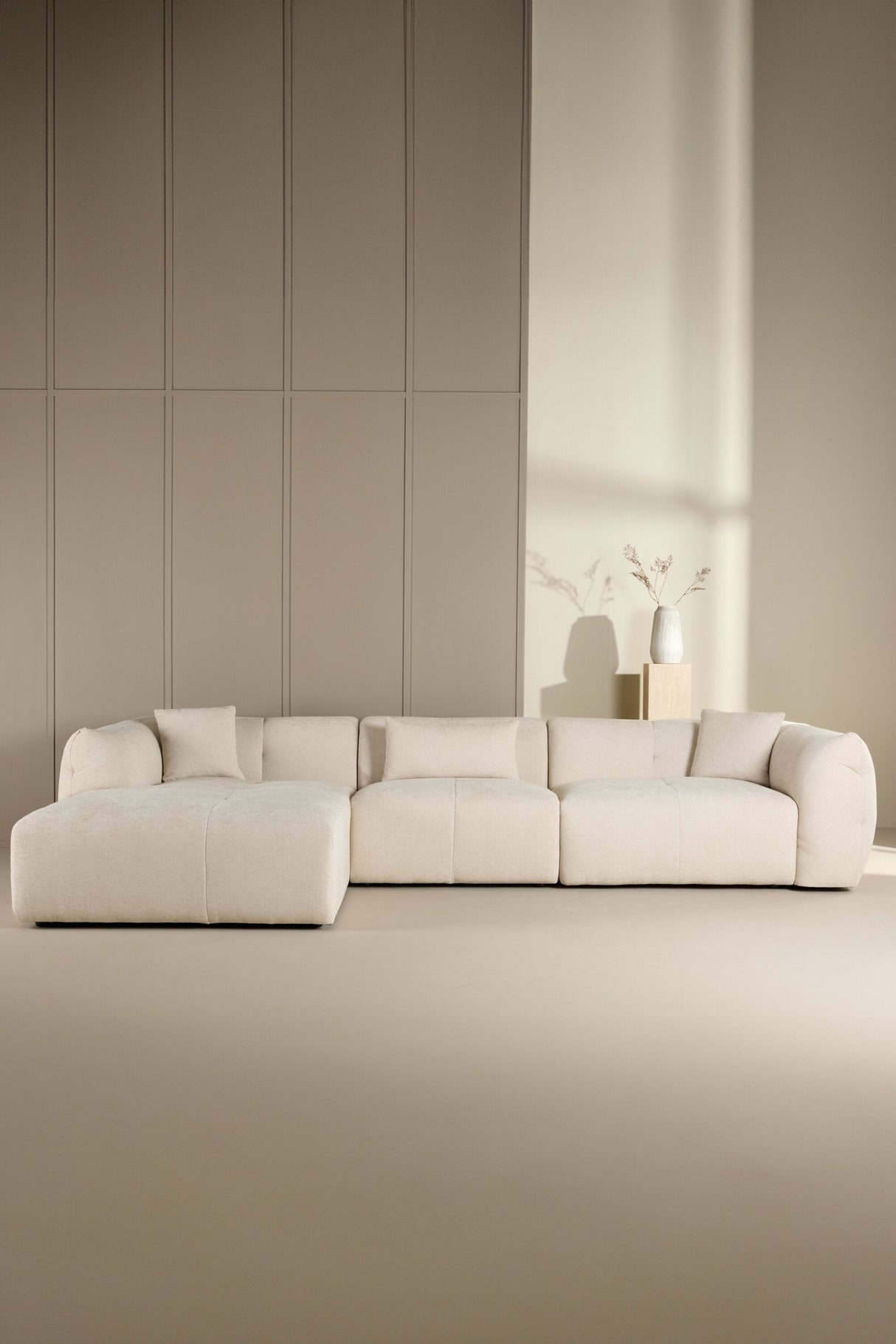 Positano Ecksofa - beige/Polyester - Chaiselongue Sofas - ALVAHOME