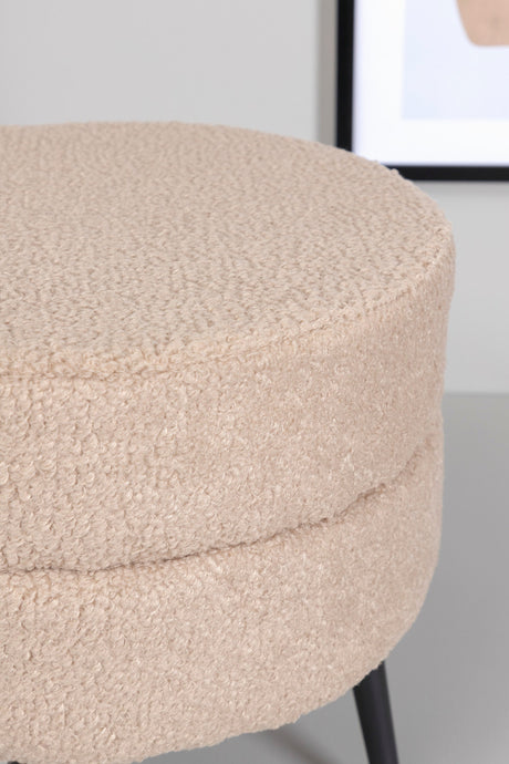 Pot Pouf - beige/Polyester - Teddy - Ottomane / Poufs - ALVAHOME