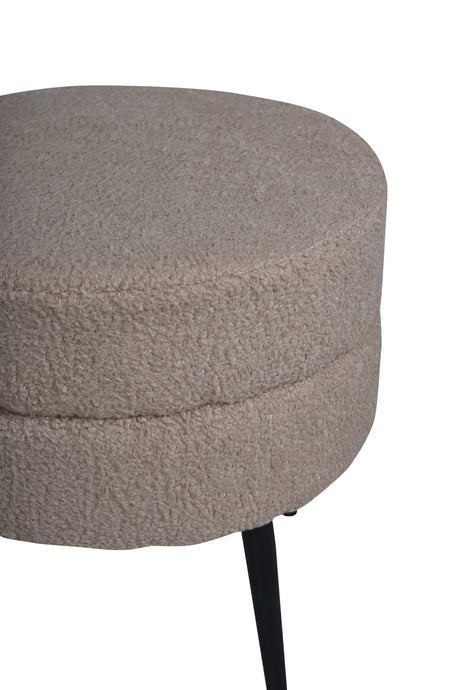 Pot Pouf - beige/Polyester - Teddy - Ottomane / Poufs - ALVAHOME
