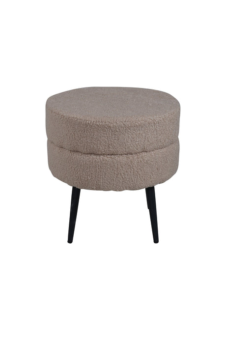 Pot Pouf - beige/Polyester - Teddy - Ottomane / Poufs - ALVAHOME