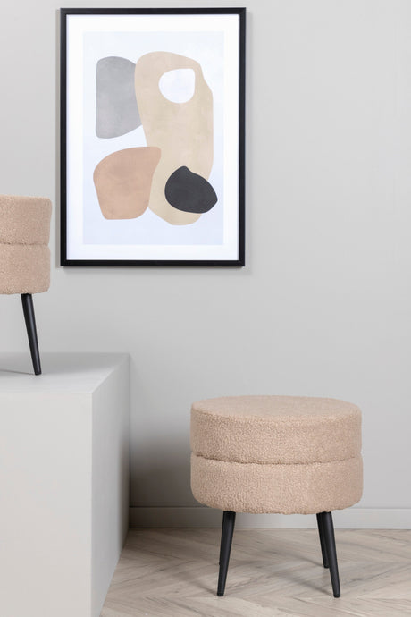 Pot Pouf - beige/Polyester - Teddy - Ottomane / Poufs - ALVAHOME