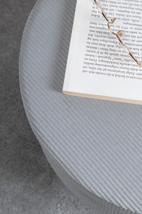 Pot Pouf - grau/Polyester - Kord - Ottomane / Poufs - ALVAHOME