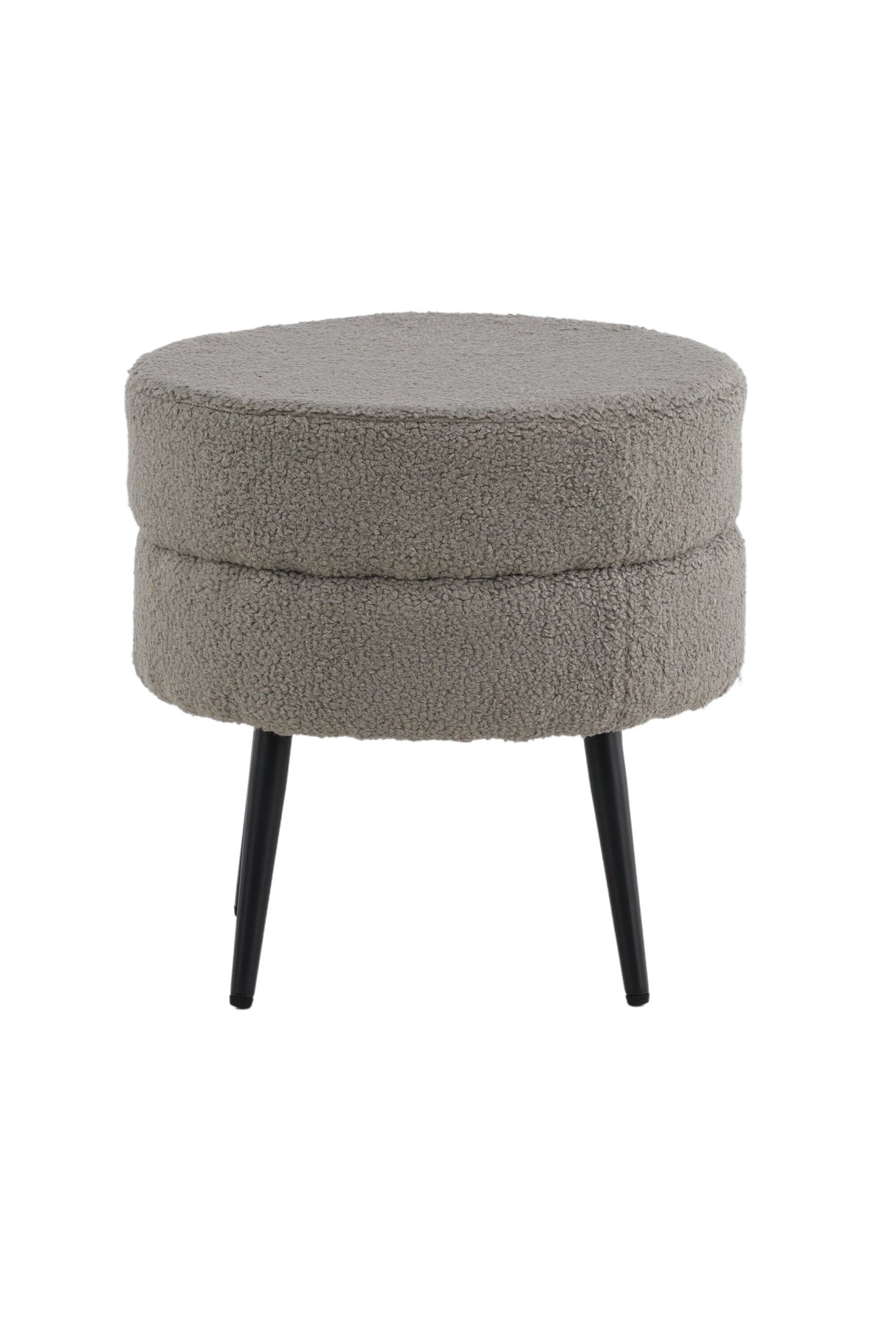 Pot Pouf - grau/Polyester - Teddy - Ottomane / Poufs - ALVAHOME