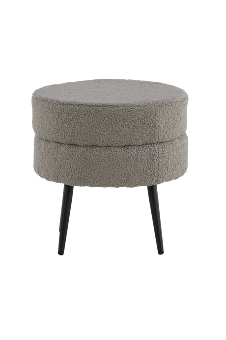 Pot Pouf - grau/Polyester - Teddy - Ottomane / Poufs - ALVAHOME