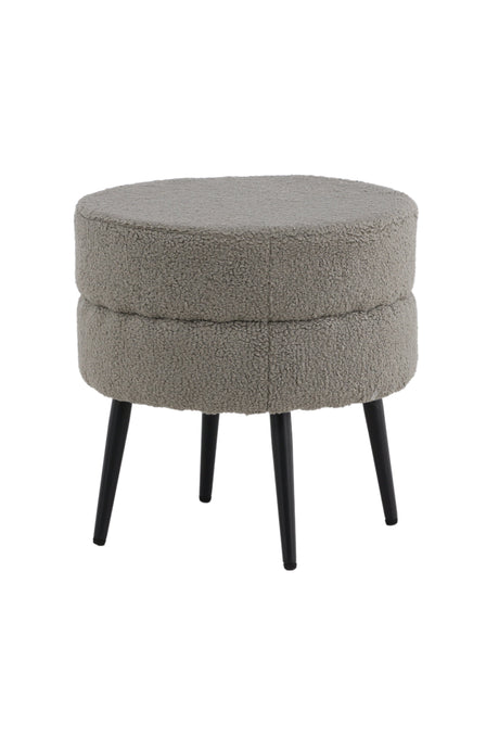 Pot Pouf - grau/Polyester - Teddy - Ottomane / Poufs - ALVAHOME