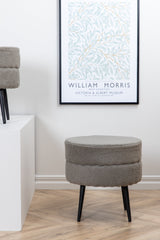 Pot Pouf - grau/Polyester - Teddy - Ottomane / Poufs - ALVAHOME