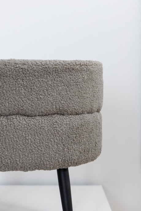 Pot Pouf - grau/Polyester - Teddy - Ottomane / Poufs - ALVAHOME