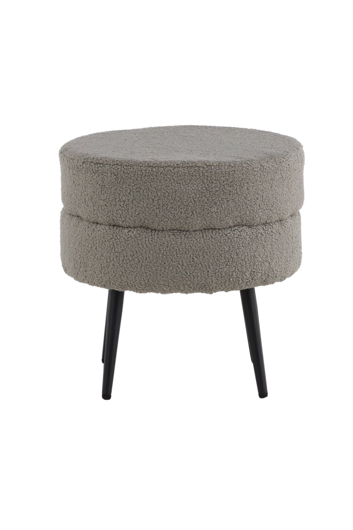 Pot Pouf - grau/Polyester - Teddy - Ottomane / Poufs - ALVAHOME