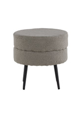 Pot Pouf - grau/Polyester - Teddy - Ottomane / Poufs - ALVAHOME
