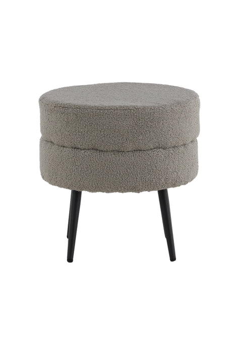 Pot Pouf - grau/Polyester - Teddy - Ottomane / Poufs - ALVAHOME