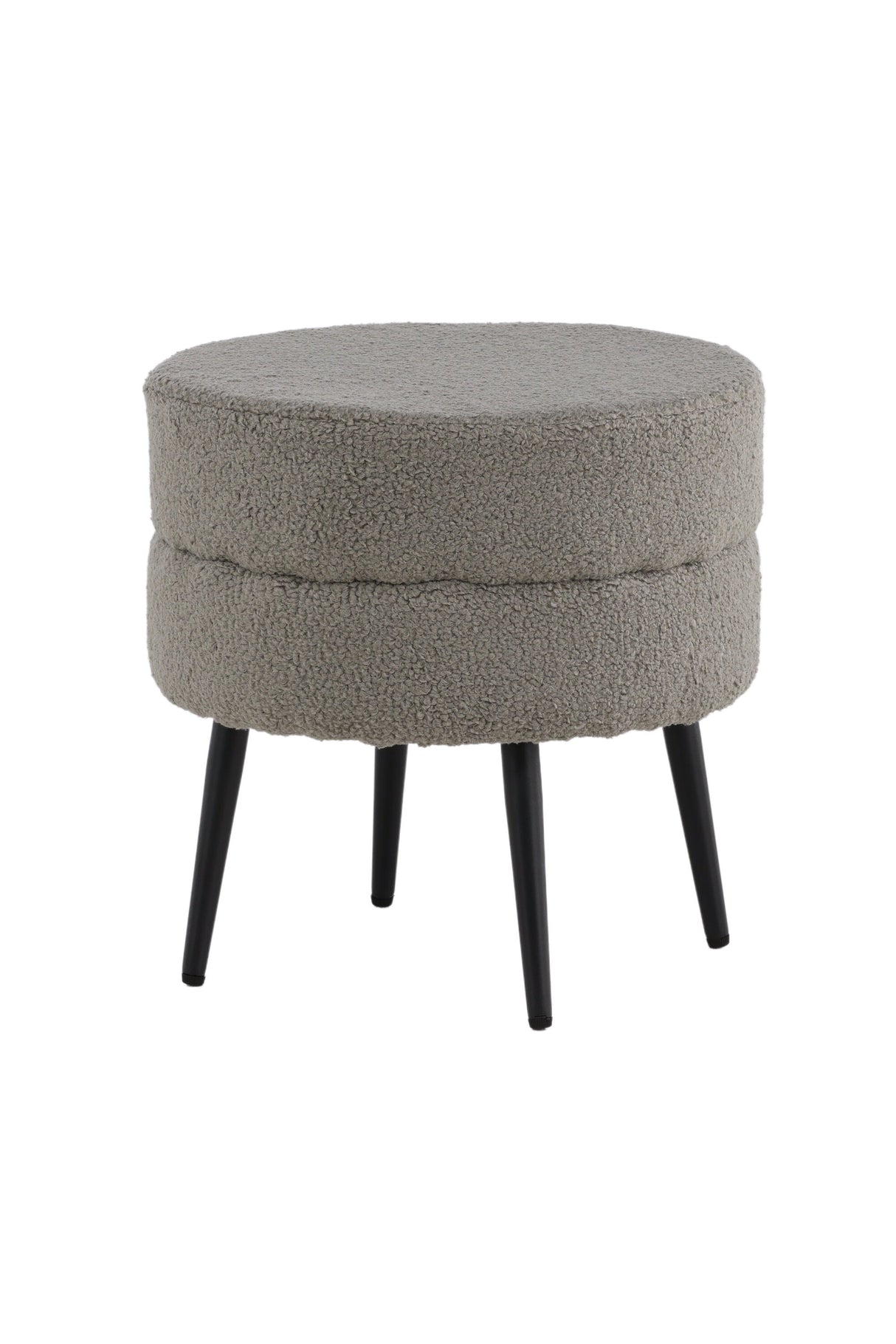Pot Pouf - grau/Polyester - Teddy - Ottomane / Poufs - ALVAHOME