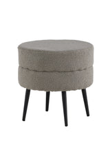 Pot Pouf - grau/Polyester - Teddy - Ottomane / Poufs - ALVAHOME