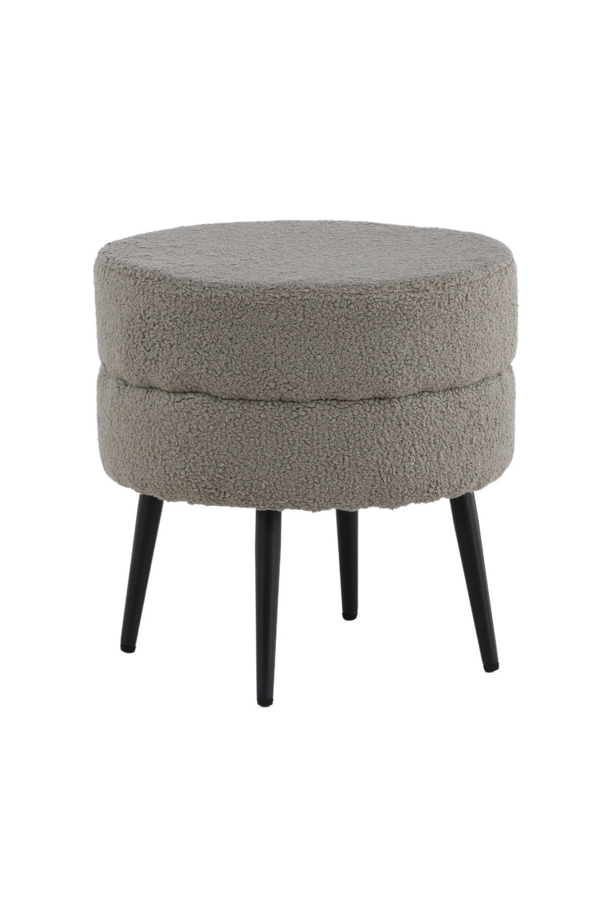 Pot Pouf - grau/Polyester - Teddy - Ottomane / Poufs - ALVAHOME