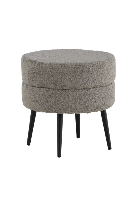 Pot Pouf - grau/Polyester - Teddy - Ottomane / Poufs - ALVAHOME