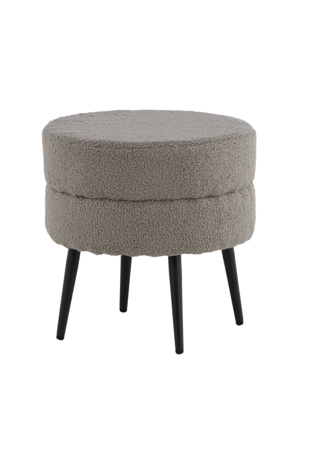 Pot Pouf - grau/Polyester - Teddy - Ottomane / Poufs - ALVAHOME