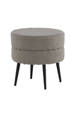 Pot Pouf - grau/Polyester - Teddy - Ottomane / Poufs - ALVAHOME