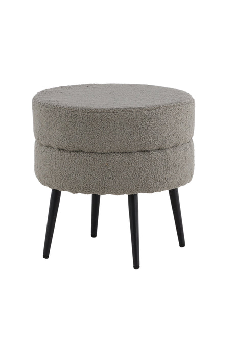 Pot Pouf - grau/Polyester - Teddy - Ottomane / Poufs - ALVAHOME
