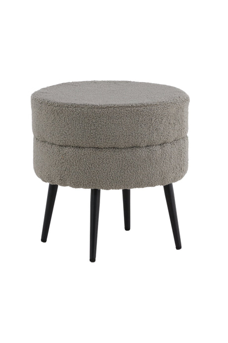 Pot Pouf - grau/Polyester - Teddy - Ottomane / Poufs - ALVAHOME