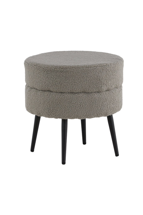 Pot Pouf - grau/Polyester - Teddy - Ottomane / Poufs - ALVAHOME