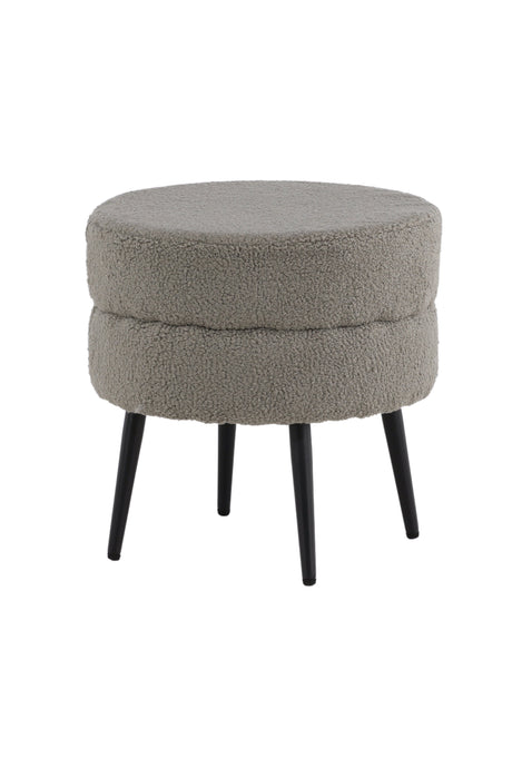 Pot Pouf - grau/Polyester - Teddy - Ottomane / Poufs - ALVAHOME