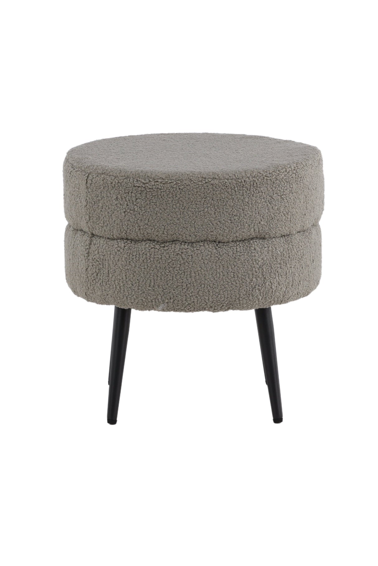 Pot Pouf - grau/Polyester - Teddy - Ottomane / Poufs - ALVAHOME