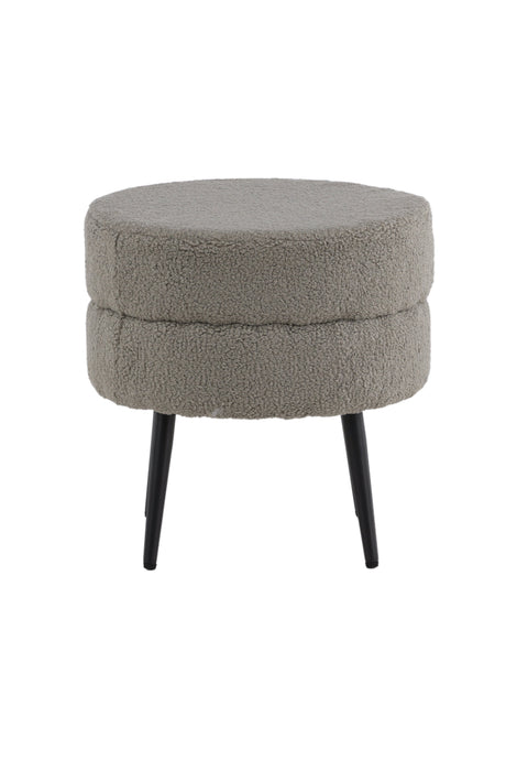 Pot Pouf - grau/Polyester - Teddy - Ottomane / Poufs - ALVAHOME