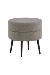 Pot Pouf - grau/Polyester - Teddy - Ottomane / Poufs - ALVAHOME