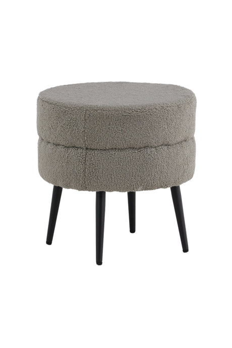 Pot Pouf - grau/Polyester - Teddy - Ottomane / Poufs - ALVAHOME