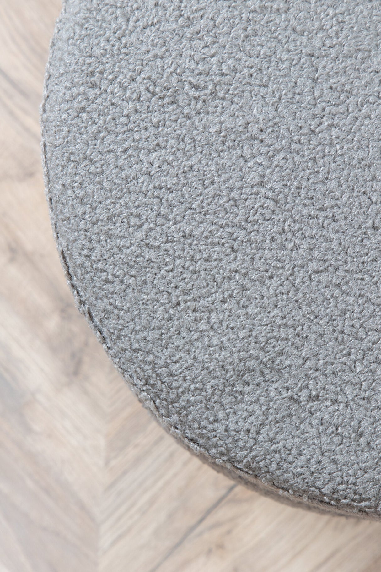 Pot Pouf - grau/Polyester - Teddy - Ottomane / Poufs - ALVAHOME