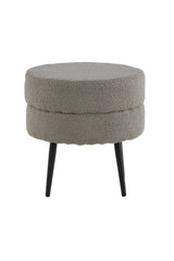 Pot Pouf - grau/Polyester - Teddy - Ottomane / Poufs - ALVAHOME