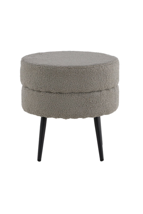 Pot Pouf - grau/Polyester - Teddy - Ottomane / Poufs - ALVAHOME