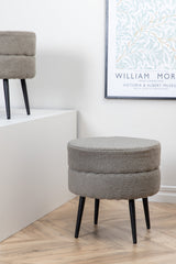 Pot Pouf - grau/Polyester - Teddy - Ottomane / Poufs - ALVAHOME
