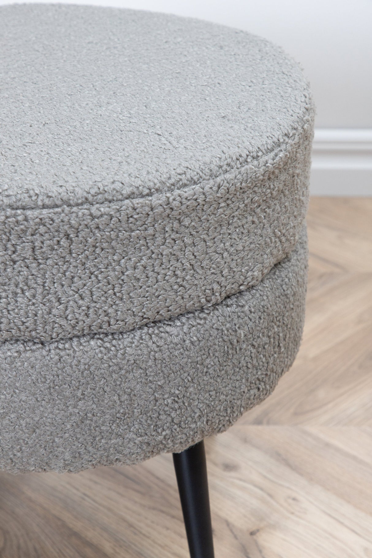 Pot Pouf - grau/Polyester - Teddy - Ottomane / Poufs - ALVAHOME