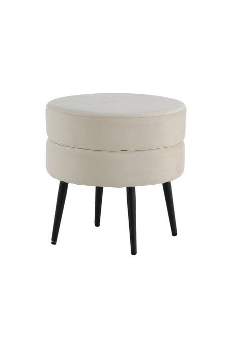Pot Pouf - hellbeige/Polyester - Samt - Ottomane / Poufs - ALVAHOME
