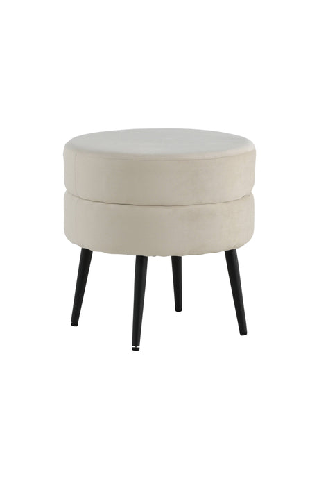 Pot Pouf - hellbeige/Polyester - Samt - Ottomane / Poufs - ALVAHOME