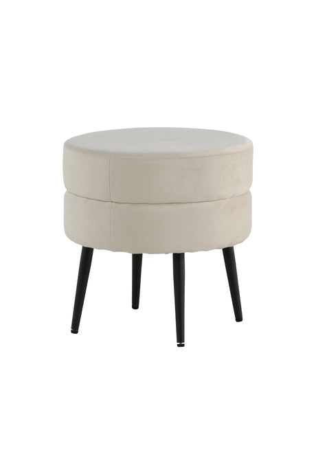 Pot Pouf - hellbeige/Polyester - Samt - Ottomane / Poufs - ALVAHOME