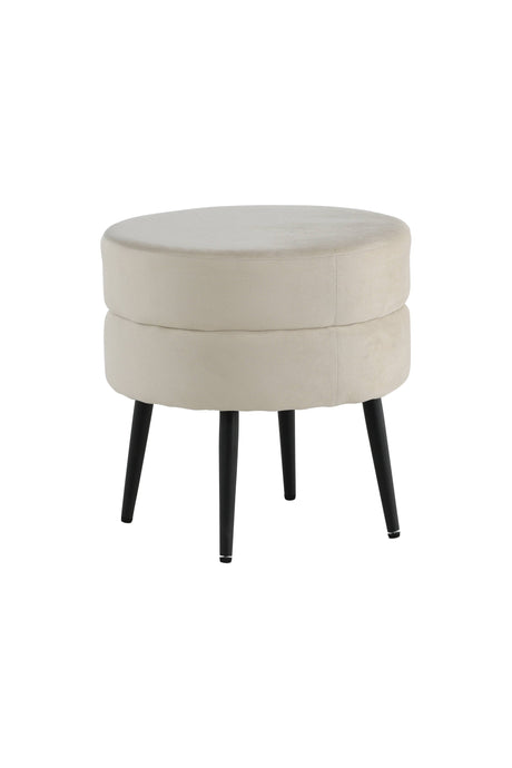 Pot Pouf - hellbeige/Polyester - Samt - Ottomane / Poufs - ALVAHOME