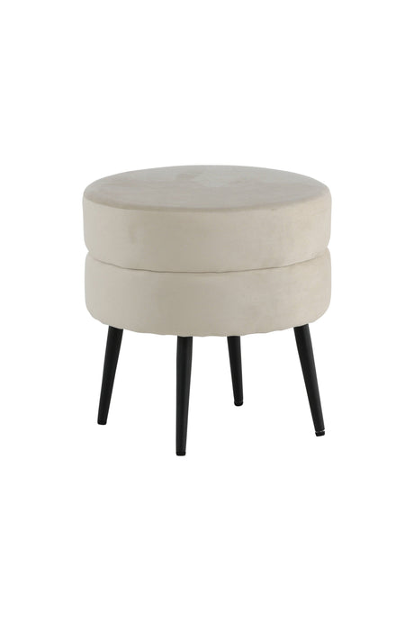 Pot Pouf - hellbeige/Polyester - Samt - Ottomane / Poufs - ALVAHOME