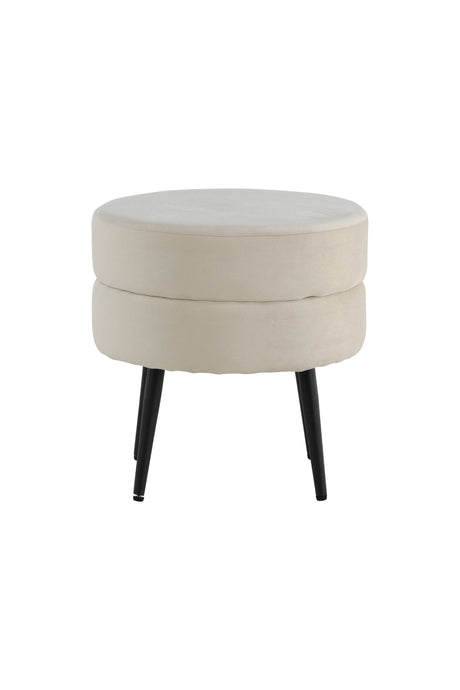 Pot Pouf - hellbeige/Polyester - Samt - Ottomane / Poufs - ALVAHOME