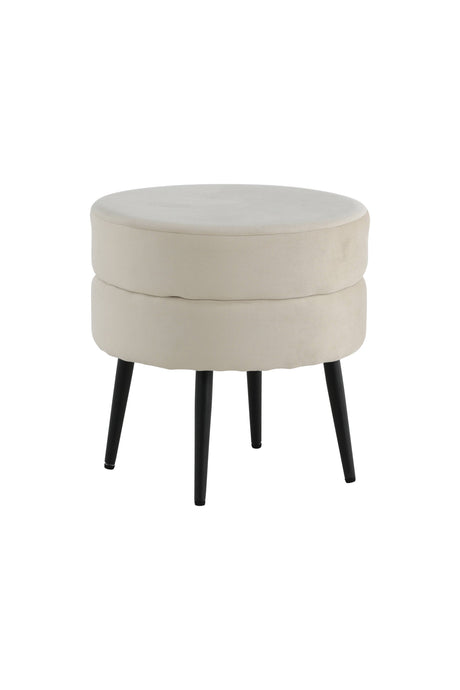 Pot Pouf - hellbeige/Polyester - Samt - Ottomane / Poufs - ALVAHOME