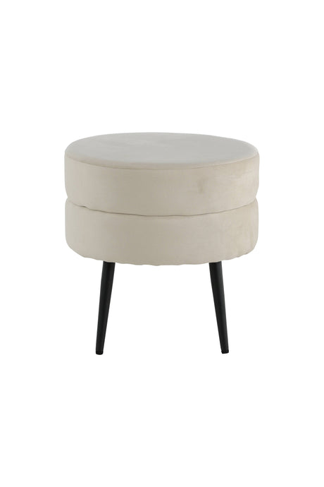 Pot Pouf - hellbeige/Polyester - Samt - Ottomane / Poufs - ALVAHOME