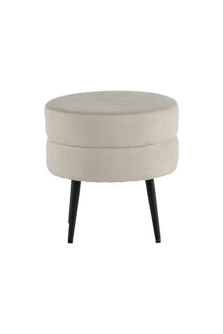 Pot Pouf - hellbeige/Polyester - Samt - Ottomane / Poufs - ALVAHOME