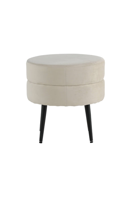 Pot Pouf - hellbeige/Polyester - Samt - Ottomane / Poufs - ALVAHOME