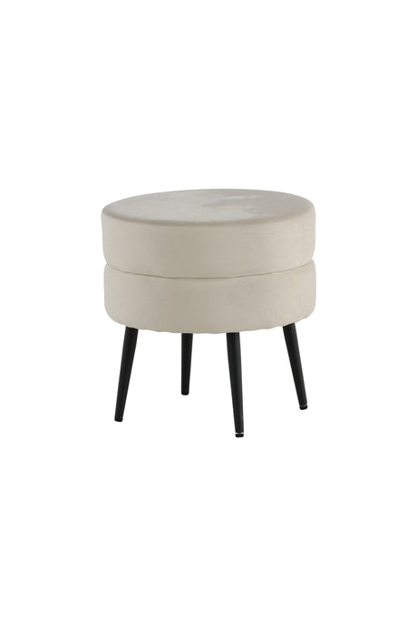 Pot Pouf - hellbeige/Polyester - Samt - Ottomane / Poufs - ALVAHOME