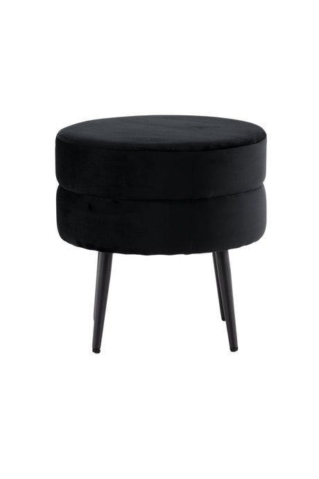 Pot Pouf - schwarz/Polyester - Samt - Ottomane / Poufs - ALVAHOME
