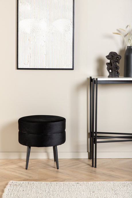 Pot Pouf - schwarz/Polyester - Samt - Ottomane / Poufs - ALVAHOME